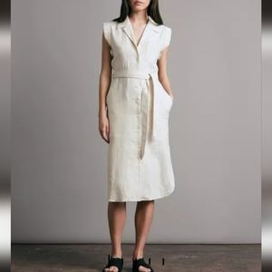 Rag & Bone Pin Striped Linen Blend Shirt Dress